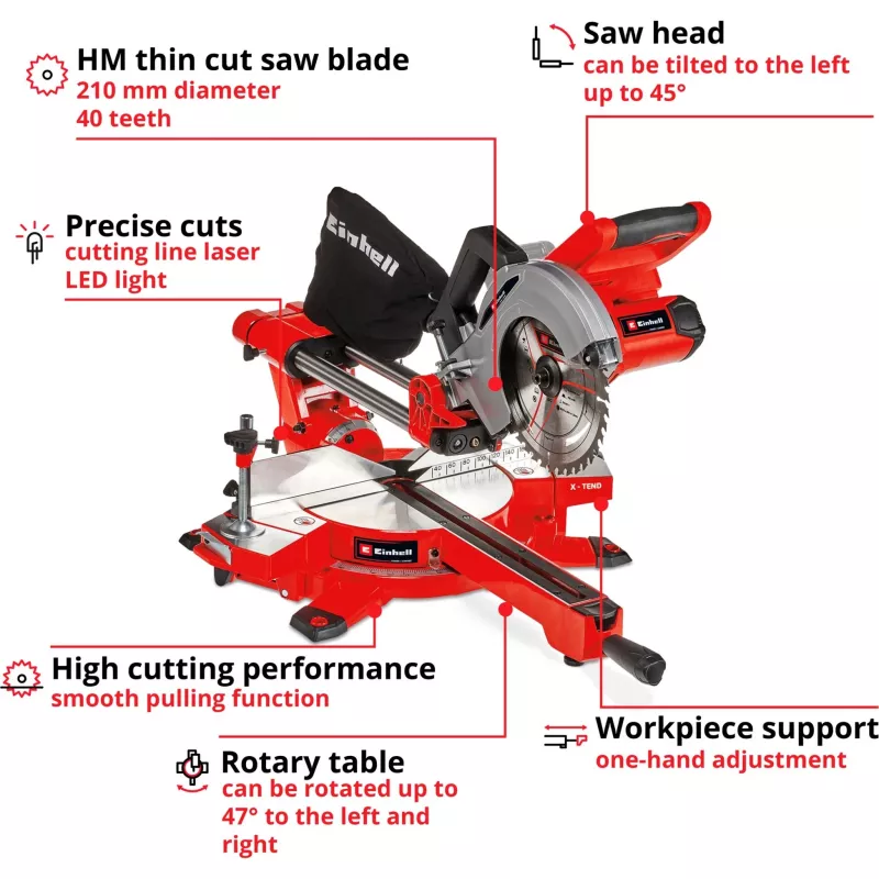 Libistatav kombineeritud järkamissaag Einhell TE-SM 36/210 Li – Solo