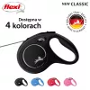 Sissetõmmatav rihm Flexi Classic 5 m Must keskmistele koertele, nöör, maks. koormus 20 kg, helkurelemendid