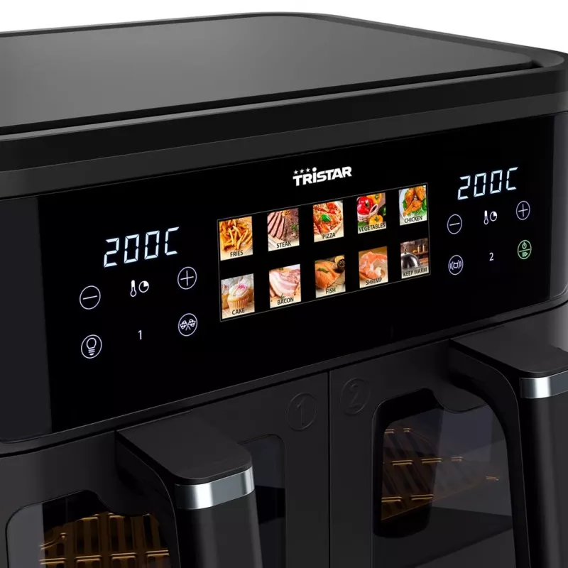 Kuumaõhufritüür Tristar FR-9075 Double 9 L, 2500 W, puutetundlik juhtimine, LCD, must, 60 °C min