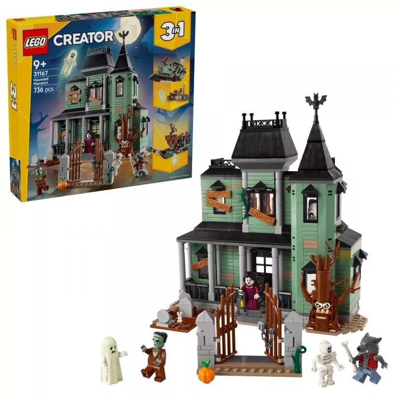 Ehitusmänguasi LEGO Creator 3-in-1 Kummitusmaja mudel 31167 — 736 detaili, 3 ehitist, 5 minifiguuri