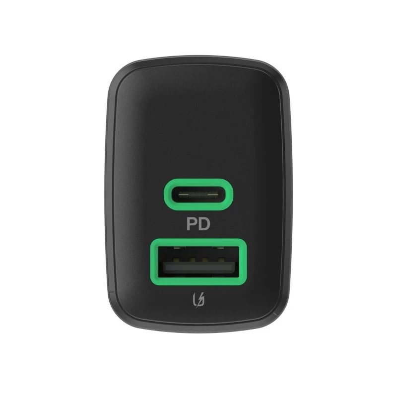 Laadija roheline Cell PowerSource Duo30 – 1× USB-A, 1× USB-C, 3A