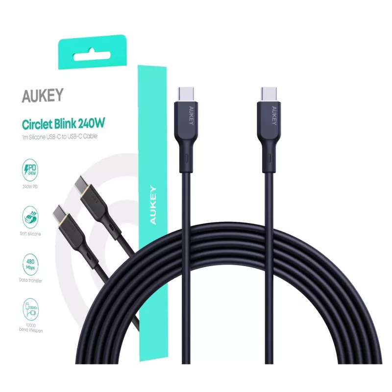 AUKEY CB-SCC241 USB-C Power Delivery PD 240W 5A 20V 1m Nailonmust - D