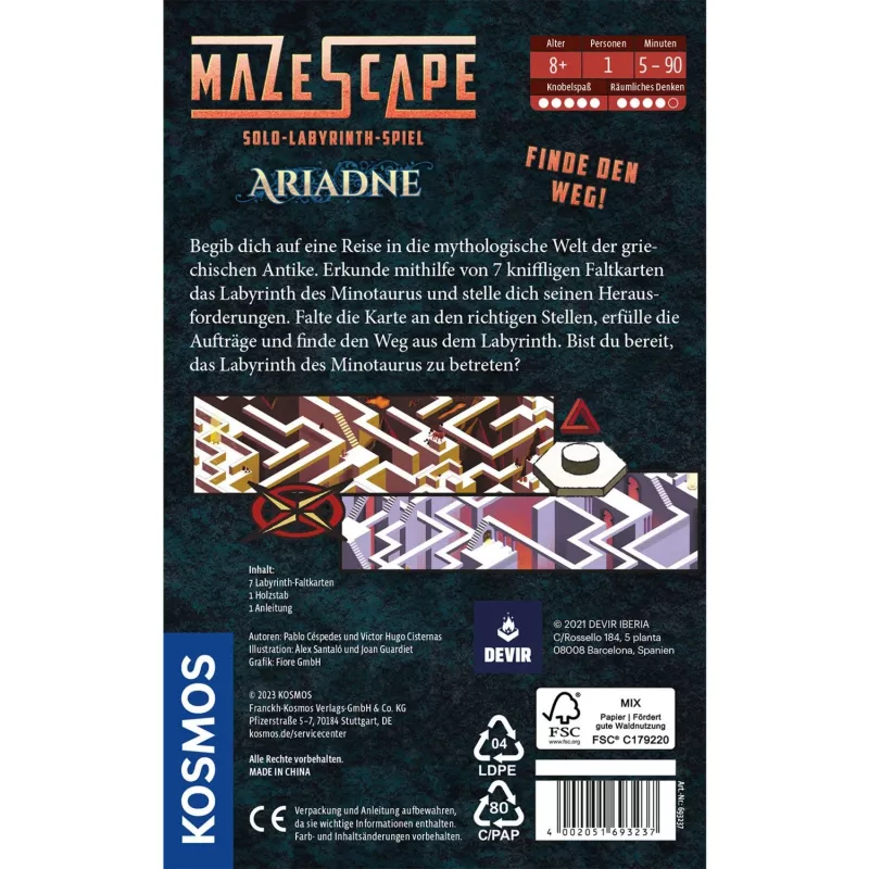 Mazescape Ariadne, puslemäng