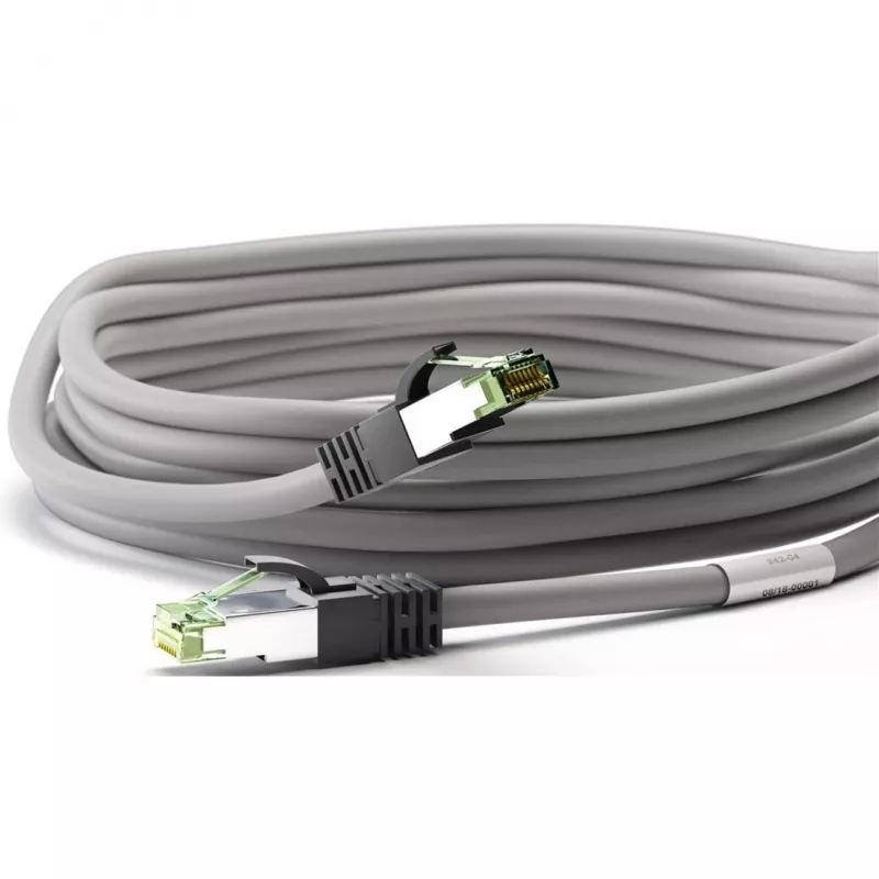 Goobay CAT 8.1 plaasterkaabel, S/FTP (PiMF), hall, 3 m - LSZH halogeenivaba, vask AWG 24 (55138)