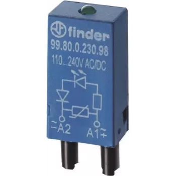 FINDER LED-indikaator 110-240V 99.80.0.230.98 AC/DC LED roheline 99.80.0.230.98 (9980023098)