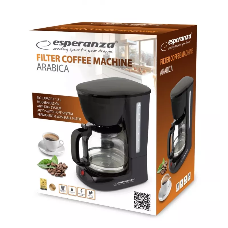 Tilkkohvimasin ESPERANZA EKC005 — 1,8 l veepaak, must, 950 W