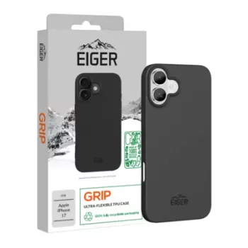Eigeri kaitsev haardeümbris iPhone 17-le — must, vastupidav kerge kest
