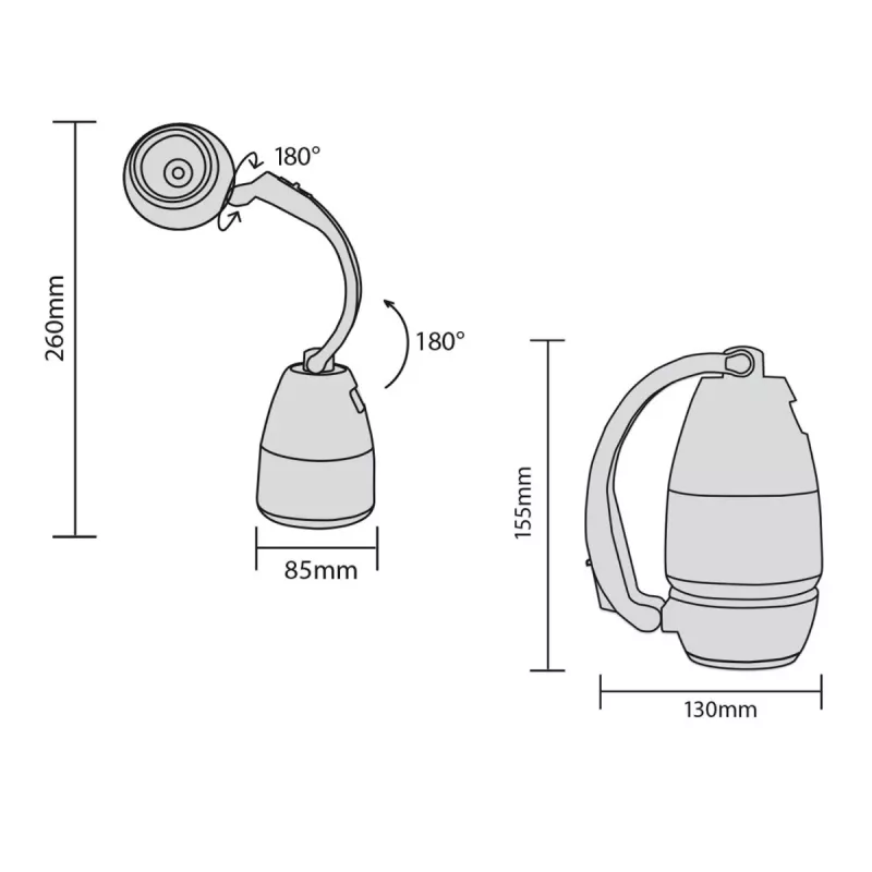 Korduvlaetav LED laagrilamp MACLEAN MCE298 3W kaasaskantav, USB-toitega, kompaktne