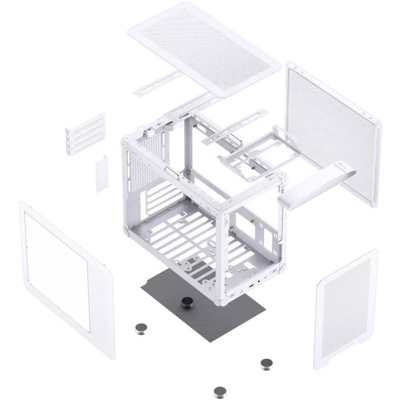 Jonsbo C6 MAX PC korpus, minikorpus, Micro-ATX, karastatud klaas - valge