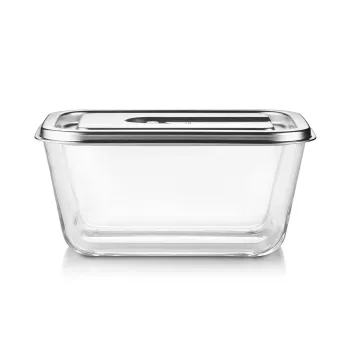 Caso klaasist vaakumkonteiner plastkaanega | VacuBoxx Stainless Steel XL | Läbipaistev