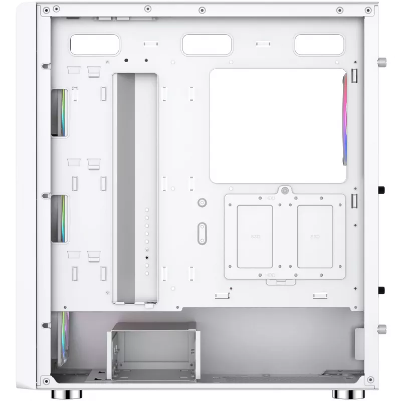 PC korpus Silentware Air 100 Valge — kesk-torn, ATX-ühilduv, valge viimistlus