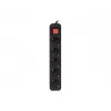 Pikendusjuhe Lanberg PS1-05F-0300-BK 3m 5 vahelduvvoolu pistikupesa Siseruumides Must