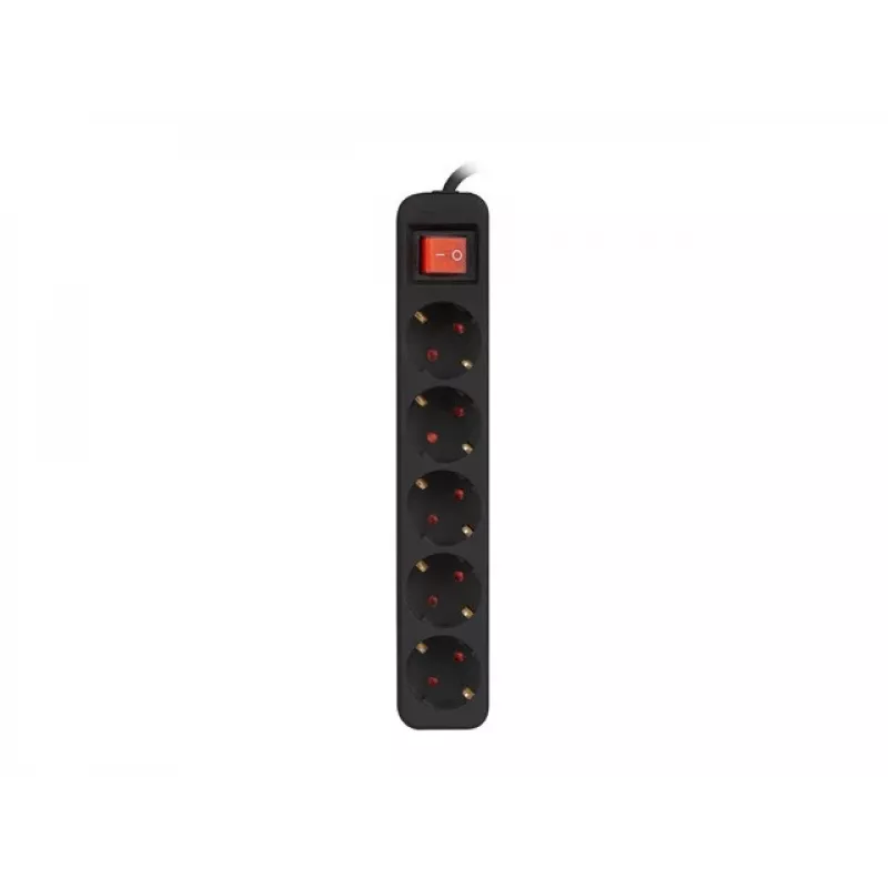 Pikendusjuhe Lanberg PS1-05F-0300-BK 3m 5 vahelduvvoolu pistikupesa Siseruumides Must