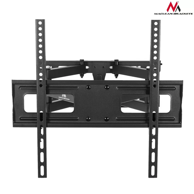 TV wall mount MACLEAN MC-760 for 32–55 inch TVs, steel, VESA up to 400x400, 30 kg, Must, 9.6–44.8 cm