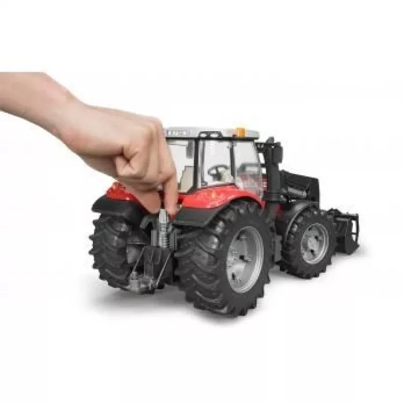 Mängutraktor BRUDER Massey Ferguson 7624 esilaaduriga, punane, alates 3. eluaastast