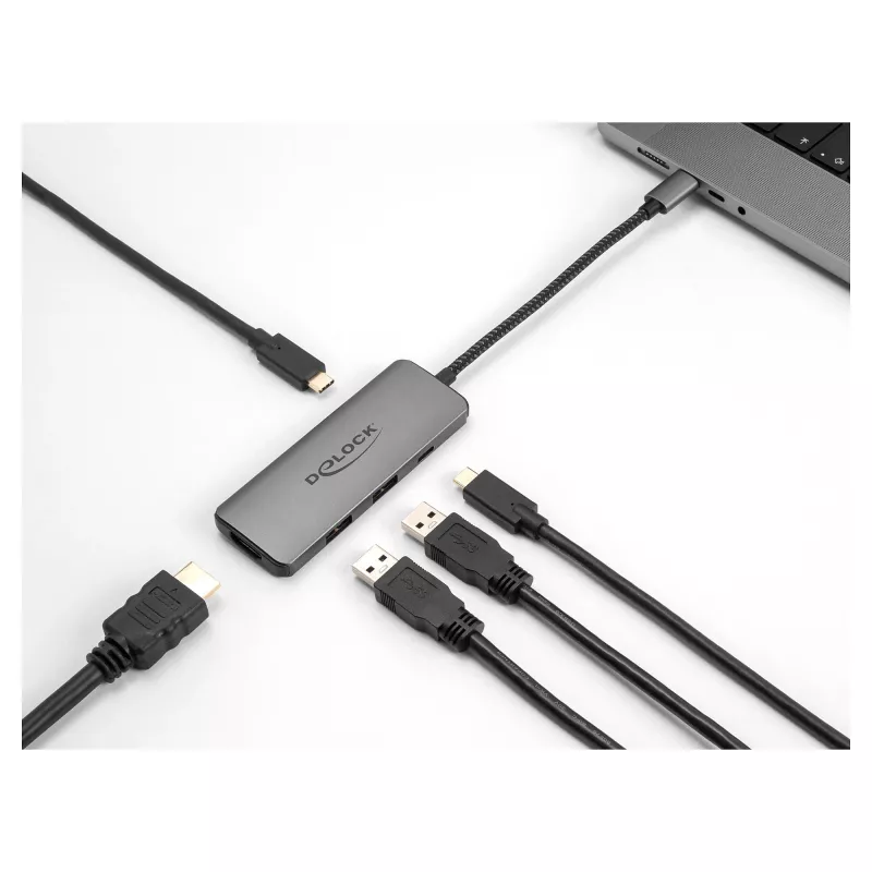 DeLOCK USB-C dokkimisjaam 8K HDMI USB PD 3.0 100 W