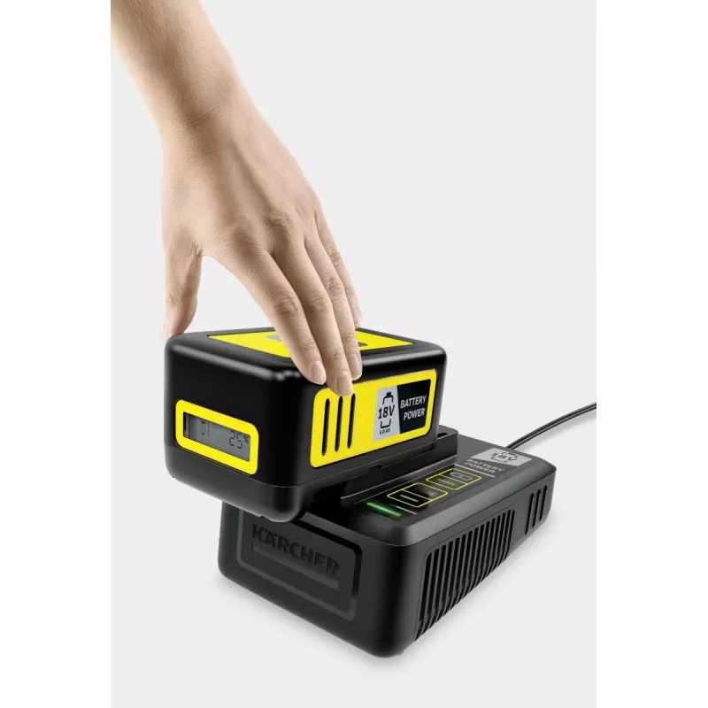 Aku- ja laadijakomplekt Karcher 2.445-063.0, Universal 18V 5000mAh, kollane/must