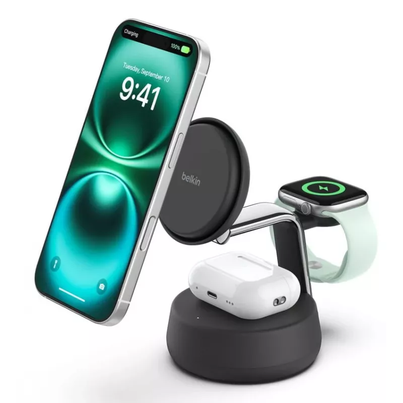 Siselaadija Belkin UltraCharge Pro 25W Qi2 3in1 Magnetlaadija Söevärv