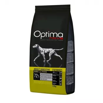 Kuiv koeratoit Optimanova Adult Digestive Rabbit with Potato 12 kg