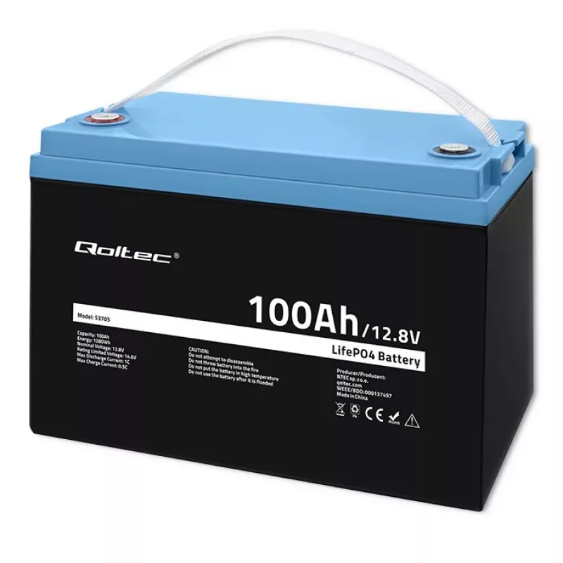 Qoltec 53705 Liitium-raudfosfaataku 100 Ah 12,8 V