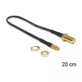 Koaksiaalkaabel DeLOCK 88484 RG-174 0,2 m SMA TS-9 Must