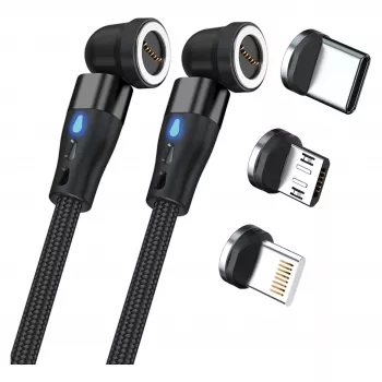 USB-kaabel RealPower MagneticCharge2 1m Must Kiirlaadimine Andmeedastus