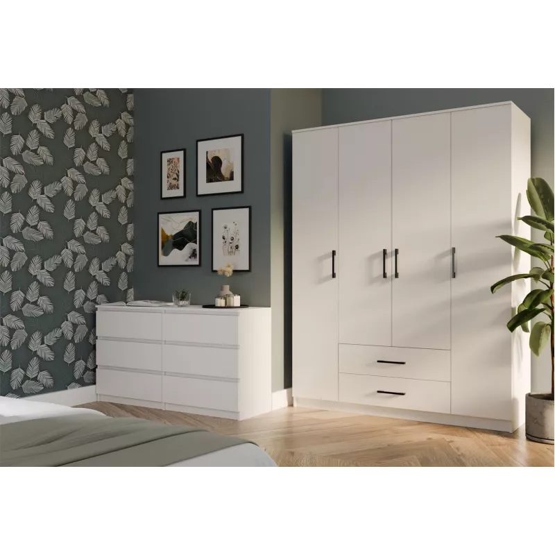 Topeshop ROMANA 160 BIEL KPLB bedroom wardrobe/closet 11 shelves 4 uks(s) valge