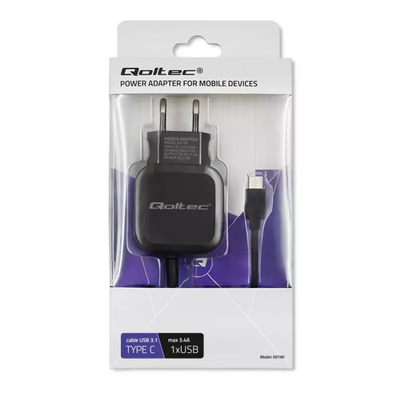 Qoltec 50190 Mobiilseadme laadija