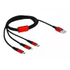 DeLOCK - ainult laadimiskaabel - Lightning / USB - USB (M) kuni Micro-USB Type B, Lightning, USB-C (M) - 1,0 m - varjestatud - must (85892)