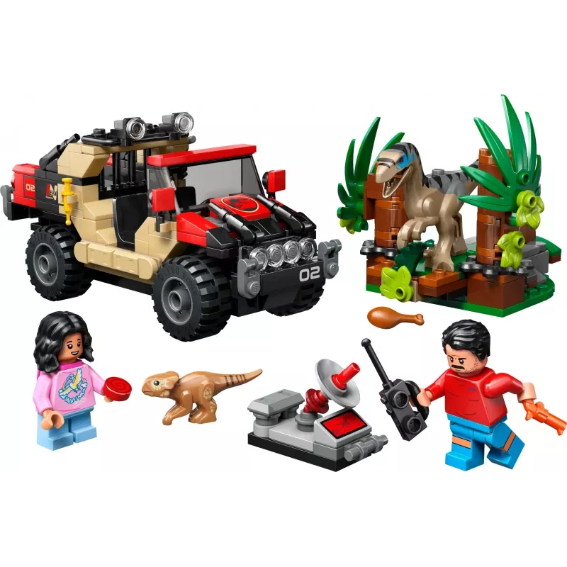 Ehituskomplekt LEGO Jurassic World 76972 Raptor Off-Road Escape, 285 tk, 2 minifiguuri, vanus 6+