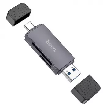 Kaardilugeja HOCO HB45 2-pesa SD/TF USB-A ja USB-C ühendustega