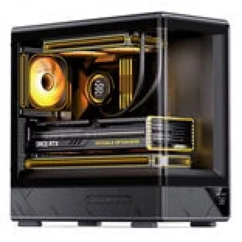 Arvutikorpus Jonsbo D200 midi-torn mATX karastatud klaas mini temperatuuriekraan must