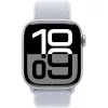 Apple Watch Series 10 Alumiiniumkorpus GPS + Cellular 42mm Hõbedane Sport Loop sinine pilv