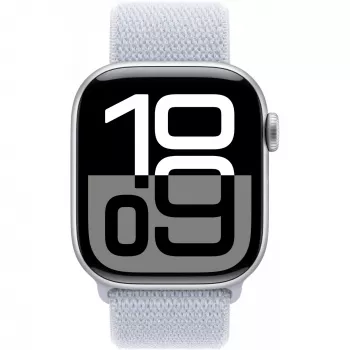Apple Watch Series 10 Alumiiniumkorpus GPS + Cellular 42mm Hõbedane Sport Loop sinine pilv