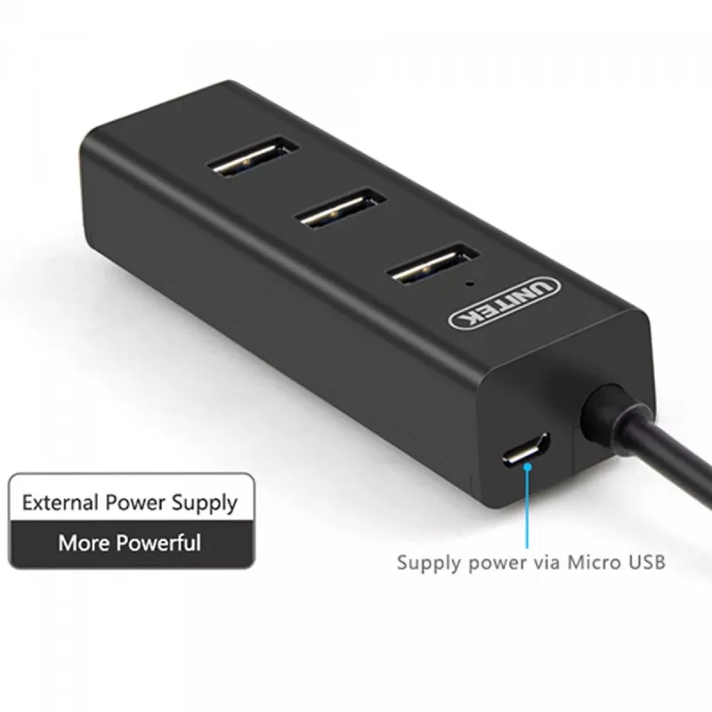 UNITEK Y-3089 liidesejaotur USB 3.2 Gen 1 (3.1 Gen 1) Type-A 5000 Mbit/s must