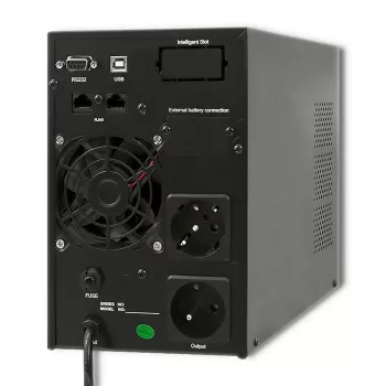 Qoltec 53042 katkematu toiteallikas (UPS) topeltmuundusega (Online) 1 kVA 800 W 2 vahelduvvoolu pistikupesa