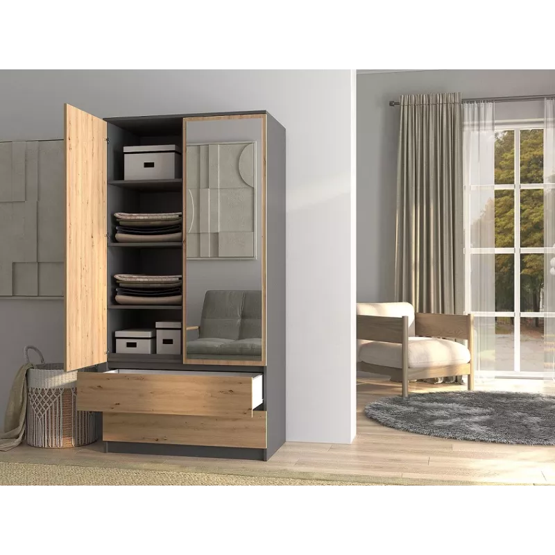 Topeshop SZAFA MALWA AN/AR L bedroom wardrobe/closet 5 shelves 2 uks(s)