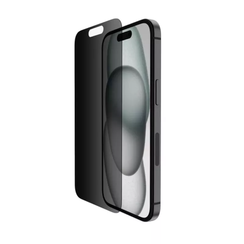 Belkin ScreenForce Pro - ekraanikaitse telefonile - 2,5D - klaas - privaatsusfiltriga - klaas - Apple iPhone 14 Pro, 15 (OVA147ZZ)