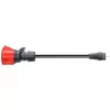 go-e Adapter Gemini flex 22 kW, CEE punane kolmefaasiline toide 32A > majapidamispistikupesa (must, 30 cm)