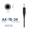 Akyga AK-TB-34 universaalne toiteadapter, 5 V, 2 A, 10 W, 3,5 x 1,35 mm, 1,5 m