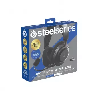 Headset STEELSERIES Arctis Nova 3P Wireless Bluetooth ümberkõrvaklappidega peapaelaga, 20–22000 Hz, 260 g, must