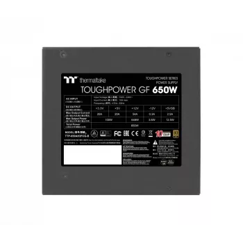 Toiteplokk THERMALTAKE Toughpower ATX 650W Gold, 80 PLUS Gold, 650 W, ATX, 90 mm ventilaator, 20+4 pin, 1x PCIe (6+2), 3x SATA, 2x Molex