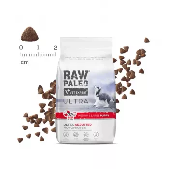 RAW PALEO Ultra Medium&Large Puppy Veiseliha - kuivtoit kutsikatele - 10 kg