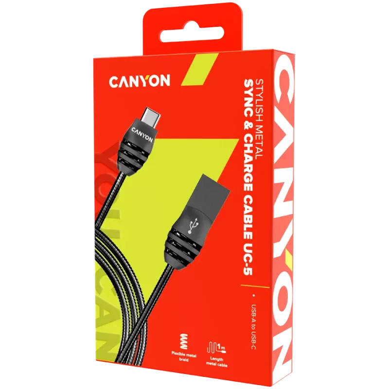CANYON kaabel UC-5 USB-C 10W 1m Tumehall