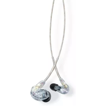 Shure SE215 Pro juhtmega kõrvaklapid lavale/studiosse, läbipaistev
