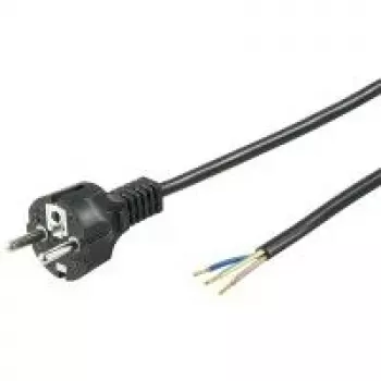 Wentronic Goobay maandatud toitekaabel isemonteerimiseks, 2 m, must - tüüp F (tüüp F, CEE 7/7) > lahtised kaabliotsad (94701)