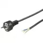 Wentronic Goobay maandatud toitekaabel isemonteerimiseks, 2 m, must - tüüp F (tüüp F, CEE 7/7) > lahtised kaabliotsad (94701)