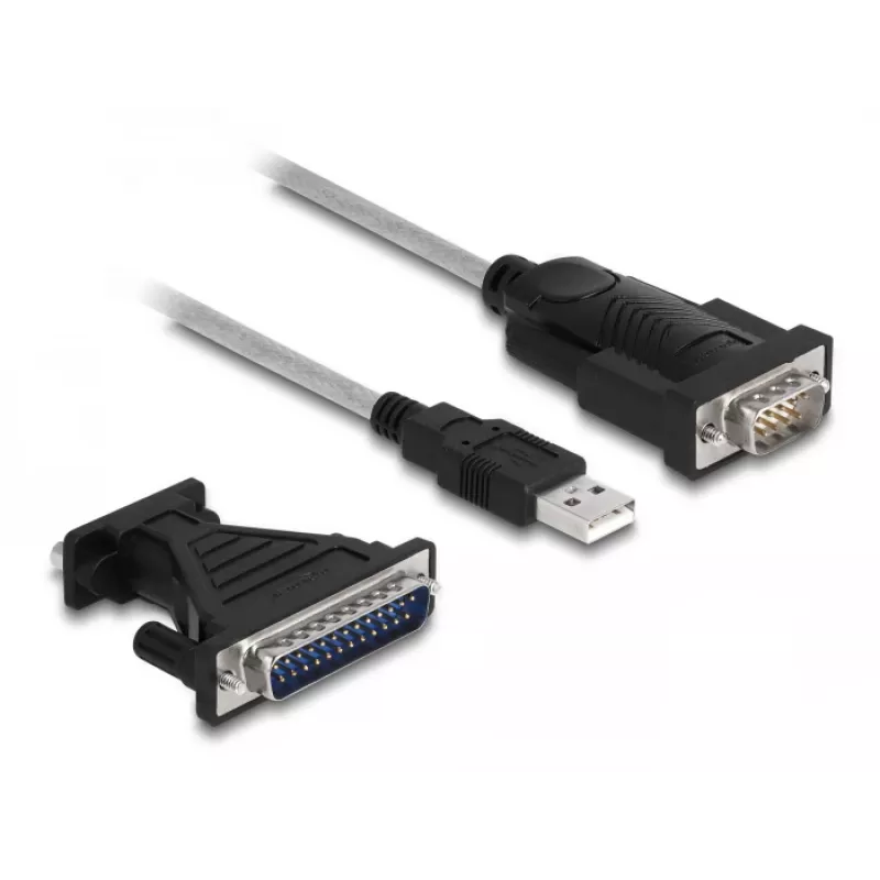 DeLOCK Adapter USB 2.0 Type-A Serial RS-232 D-Sub 9 + D-Sub 25