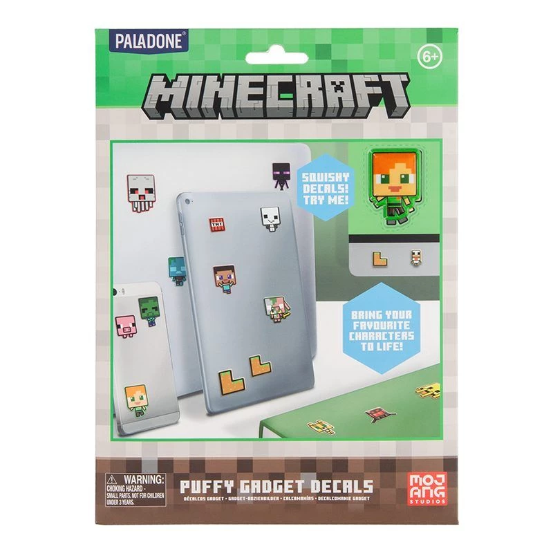 Paladone Minecraft Puffy Gadget Decals PP13218MCF — dekoratiivsed pundunud kleebised seadmetele
