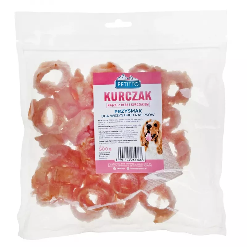 PETITTO kala- ja kanarõngad - koeramaius - 500 g